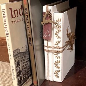 🎄🦌 Hand Painted Book Christmas Decor🦌🎄